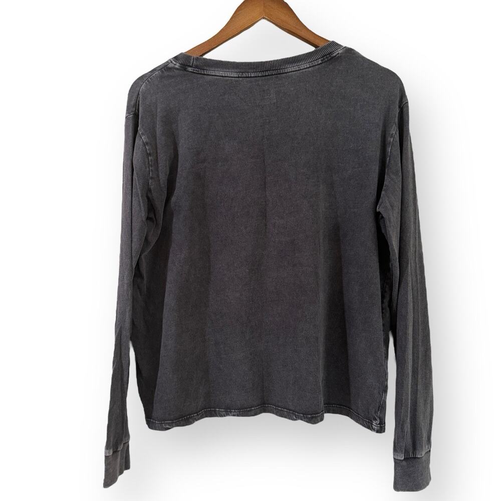 GM Chevrolet El Camino Long Sleeve Shirt Womens L Gray Rainbow Acid Wash Boxy - Picture 5 of 7